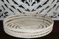 NEW Balinese Hand Woven White Washed Rattan Open Basket - 3 sizes available.