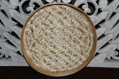NEW Balinese Hand Woven Natural Bamboo Tray - Mandala Design - 5 sizes available