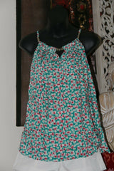 NEW Ladies Cotton Bali Top / One Size / Cool Balinese Top w/Silver Beads