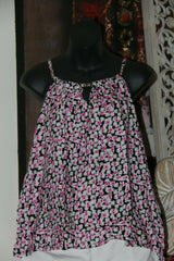 NEW Ladies Cotton Bali Top / One Size / Cool Balinese Top w/Silver Beads