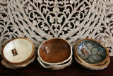 NEW Balinese Hand Crafted TEAK with Shell Trim Bowl - Bali Teak Feature Bowl