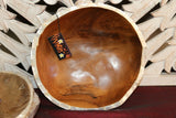 NEW Balinese Hand Crafted TEAK with Shell Trim Bowl - Bali Teak Feature Bowl