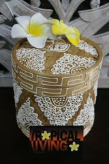 NEW Balinese Hand Woven Natural Bamboo Basket with Lid - Mandala Design - 3 size