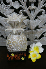 NEW Hand Carved Wooden Pineapple Decor - BOHO Style - 3 Colours Available