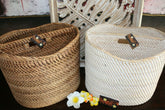 NEW Balinese Hand Crafted Rattan Open Basket / Magazine Holder - 2 Colours Avail