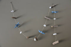 NEW Balinese Wooden Starfish Hanging with Driftwood & Pebble Trim - Handmade