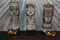 NEW Hand Crafted Timor Statue on Stand - Primitive Wood Carved Statue BOHO Style