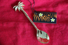 New Polished BRASS Palm Tree or Pineapple Teaspoon Bali Vintage Style Teaspoon