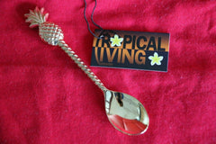 New Polished BRASS Palm Tree or Pineapple Teaspoon Bali Vintage Style Teaspoon
