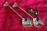 New Polished BRASS Palm Tree Salad Spoon or Fork - Bali Vintage Style Cutlery