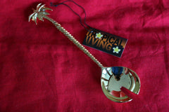 New Polished BRASS Palm Tree Salad Spoon or Fork - Bali Vintage Style Cutlery