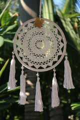 NEW Bali Dream Catcher - Crochet, Tassels & Beads Trim - 5 Colours Available