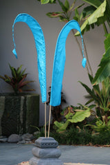 NEW 1m Bali Umbul Flags with Pole - Bali Flag Table Decor - 11 Colours