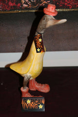 NEW Balinese Hand Carved & Crafted Wooden Rice Paddy Duck with Hat & Shoes!!