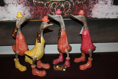 NEW Balinese Hand Carved & Crafted Wooden Rice Paddy Duck with Hat & Shoes!!