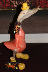 NEW Balinese Hand Carved & Crafted Wooden Rice Paddy Duck with Hat & Shoes!!