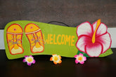 NEW Bali Hand Crafted WELCOME Sign - Many Colours - Tropical Design FREEPOST!!