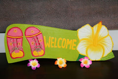 NEW Bali Hand Crafted WELCOME Sign - Many Colours - Tropical Design FREEPOST!!