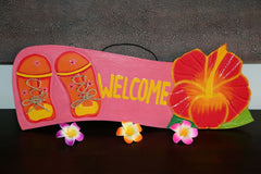 NEW Bali Hand Crafted WELCOME Sign - Many Colours - Tropical Design FREEPOST!!