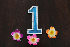NEW Balinese Mosaic House Number - Choose from 1-0 - Mosaic House or Unit Number