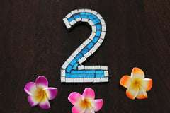 NEW Balinese Mosaic House Number - Choose from 1-0 - Mosaic House or Unit Number