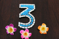 NEW Balinese Mosaic House Number - Choose from 1-0 - Mosaic House or Unit Number