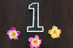 NEW Balinese Mosaic House Number - Choose from 1-0 - Mosaic House or Unit Number