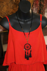 NEW Hand Crafted Dream Catcher Necklace BLACK or WHITE Perfect Inexpensive Gift