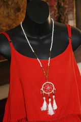 NEW Hand Crafted Dream Catcher Necklace BLACK or WHITE Perfect Inexpensive Gift
