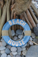 NEW Balinese Hand Crafted BEACH HOUSE Life Buoy Decor Sign