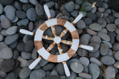 NEW Balinese Hand Crafted Ship Steering Wheel Decor LARGE - 3 Colours Available