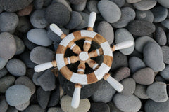 NEW Balinese Hand Crafted Ship Steering Wheel Decor SMALL - 3 Colours Available