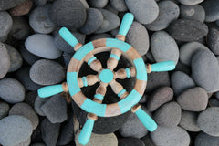 NEW Balinese Hand Crafted Ship Steering Wheel Decor SMALL - 3 Colours Available
