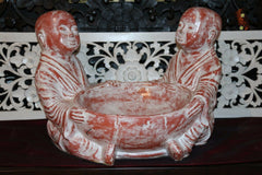 NEW Balinese Twin Monks w/Bowl - Bali Monk Bowl - MANY COLOURS AVAIL.