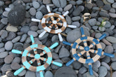 NEW Balinese Hand Crafted Ship Steering Wheel Decor MED - 3 Colours Available