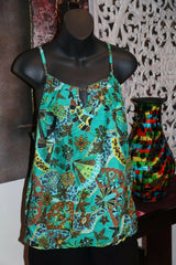 NEW Ladies Cotton Bali Top / One Size / Cool Balinese Top w/Silver Beads