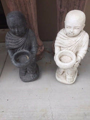 NEW Balinese Monk Cast Statue - Choose from BLACK or WHITE - Bali Garden Art