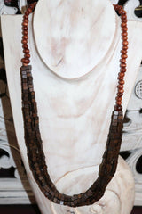 NEW Hand Crafted Wooden Bead Necklace - MANY COLOURS - Perfect Inexpensive Gift