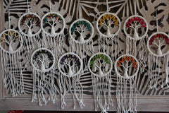 NEW Bali TREE OF LIFE Dream Catcher - MANY COLOURS - Hand Made with bead trim