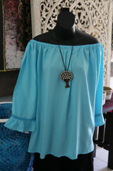 NEW Bali Peasant Style Top 4 Colours Avail - Very Pretty Top - Balinese Clothing
