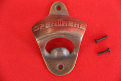 New BRASS Antique Style Wall Mounted Bottle Opener - Bar Accessories