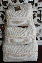 NEW Balinese Hand Crafted Woven & Hand Beaded Baskets - 3 Sizes - Bali Baskets