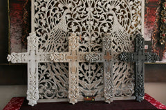NEW Wall Hung Balinese Large BOHO Style Handcrafted Cross - 4 Colours Available