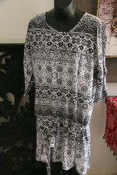 NEW Ladies Short Cotton Bali Dress with hip tie - Many colours - One size