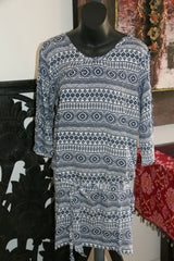 NEW Ladies Short Cotton Bali Dress with hip tie - Many colours - One size