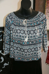 Beautiful 3/4 Sleeve Top - 4 COLOURS AVAIL One Size - Balinese Clothing