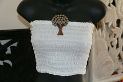 NEW Bali Shirred Tube Top - Lots of Colours - One Size - Strapless Bali Top