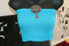 NEW Bali Shirred Tube Top - Lots of Colours - One Size - Strapless Bali Top