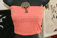 NEW Bali Shirred Tube Top - Lots of Colours - One Size - Strapless Bali Top