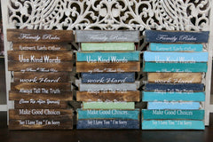 NEW Balinese Hand Crafted FAMILY RULES Sign - 3 Nautical Colours Available